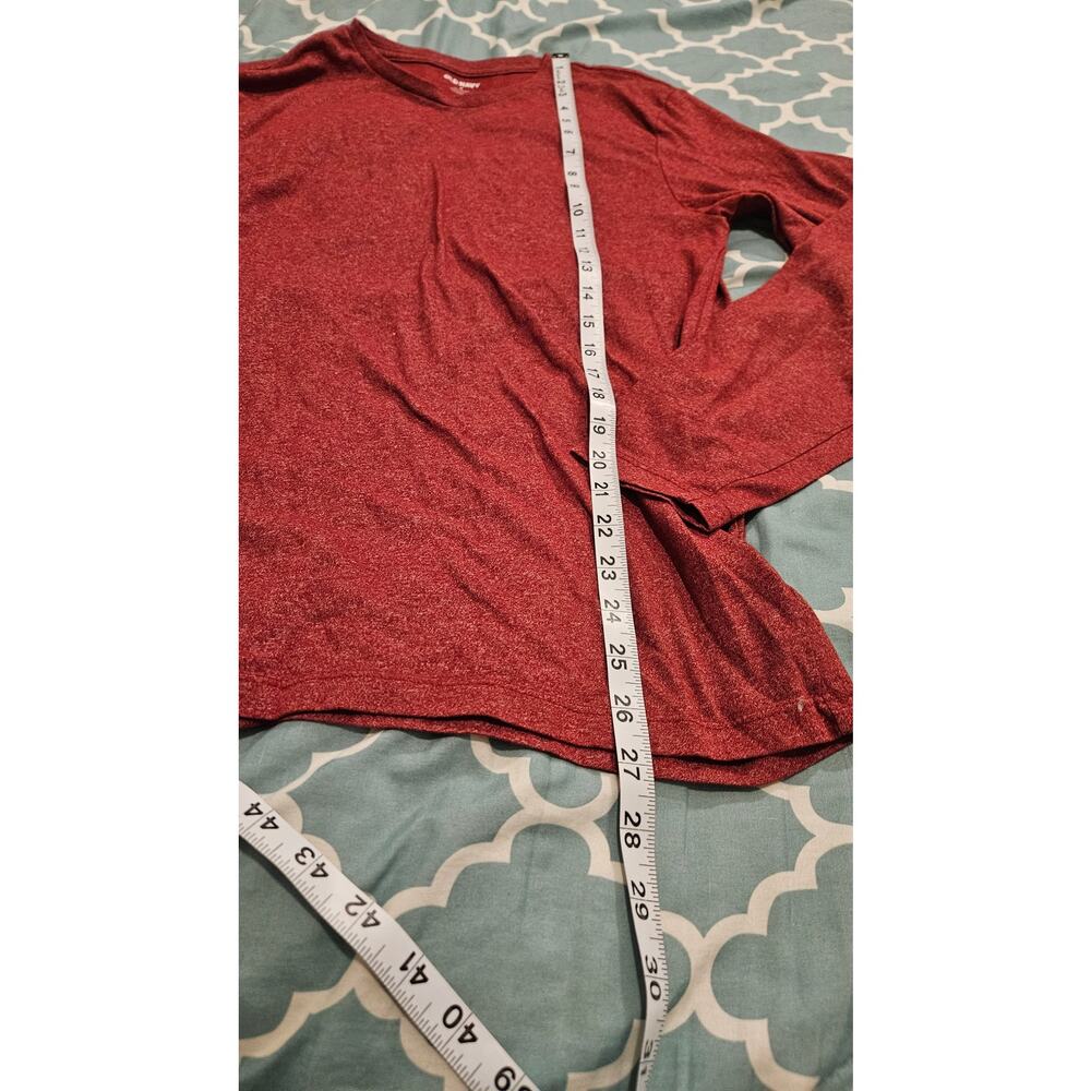 Old Navy Women’s Long Sleeve Medium Red Crew Neck Cotton / Polyester Blend Shirt - Picture 6 of 8